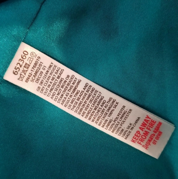 NEW MONSOON 100% Silk turquoise blue Puffball Dress Balloon Hem embellished 10uk - Picture 12 of 14